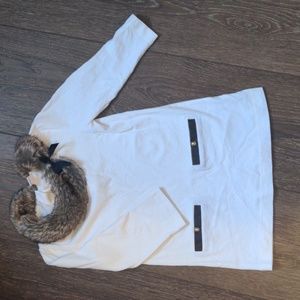 Janie and Jack White Dress with Faux Fur Collar